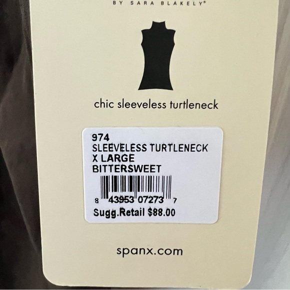 NWT Spanx Sleeveless Turtleneck Size XL Bittersweet On Top and in Control Brown - Picture 7 of 10